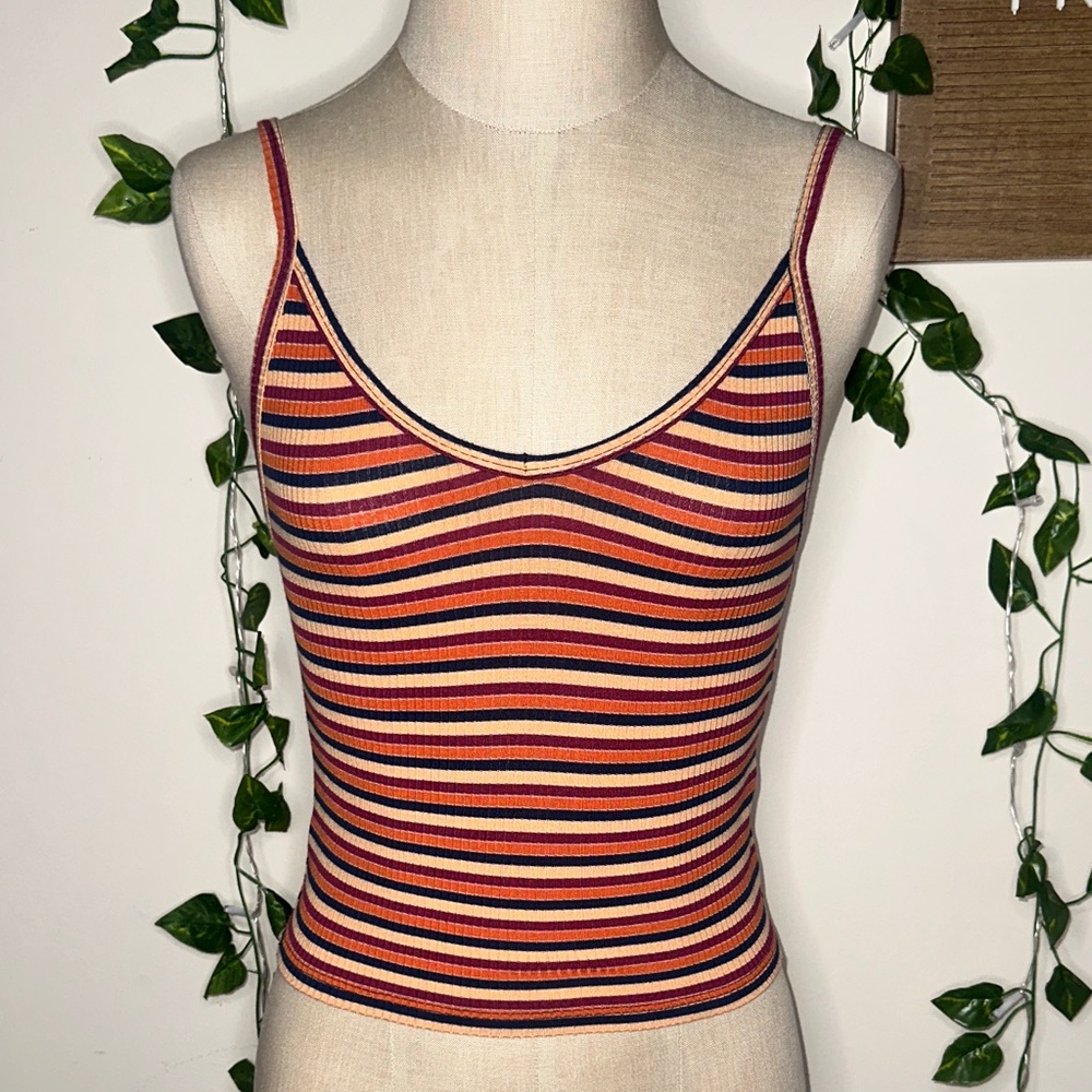 American Eagle Soft & Sexy Rib Striped Tank Top